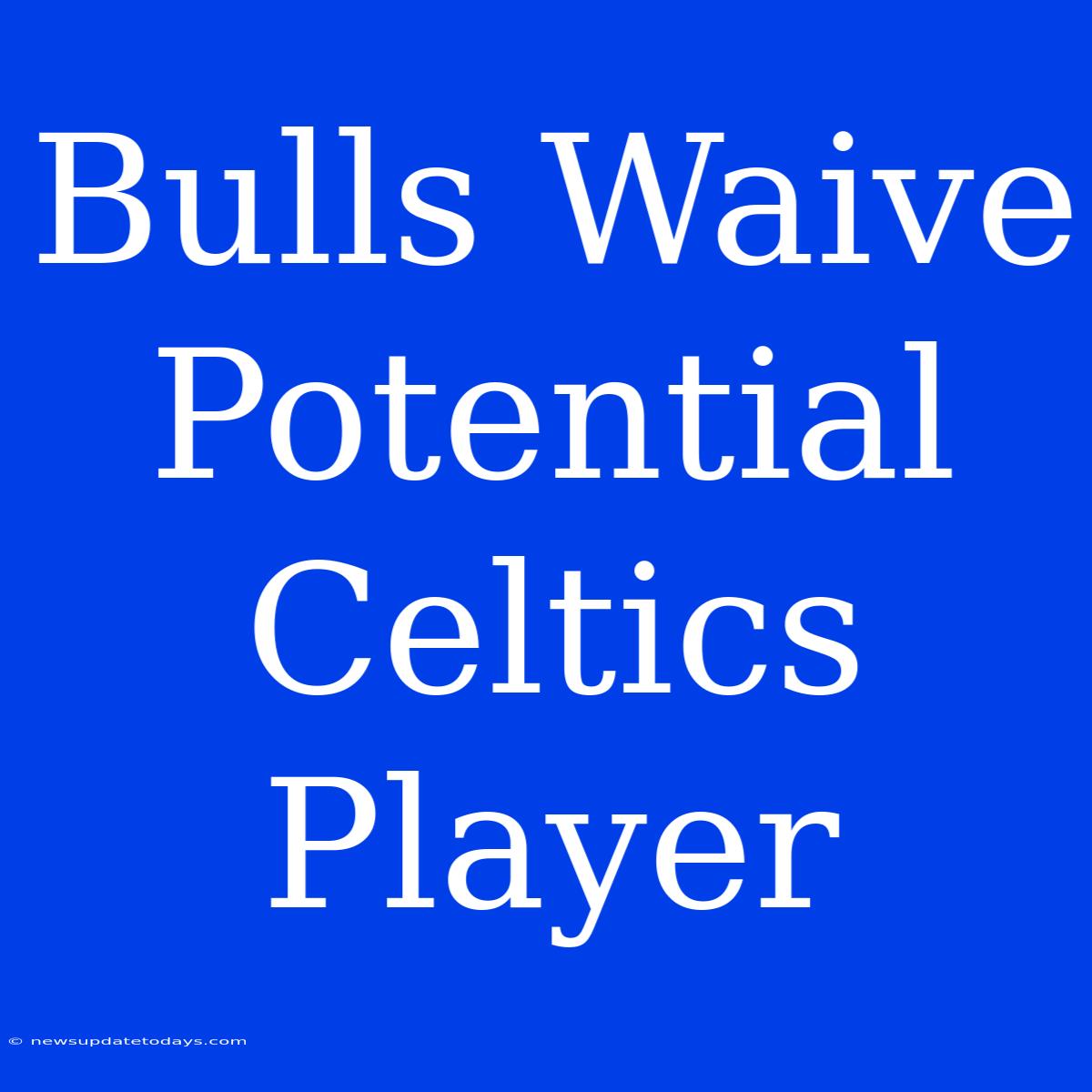 Bulls Waive Potential Celtics Player