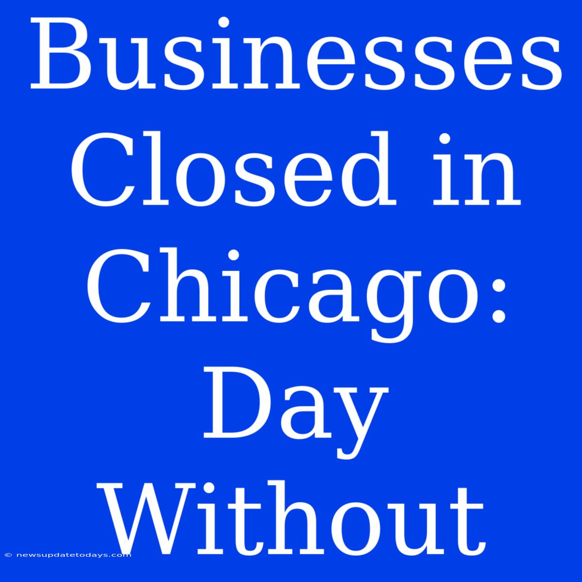 Businesses Closed In Chicago: Day Without