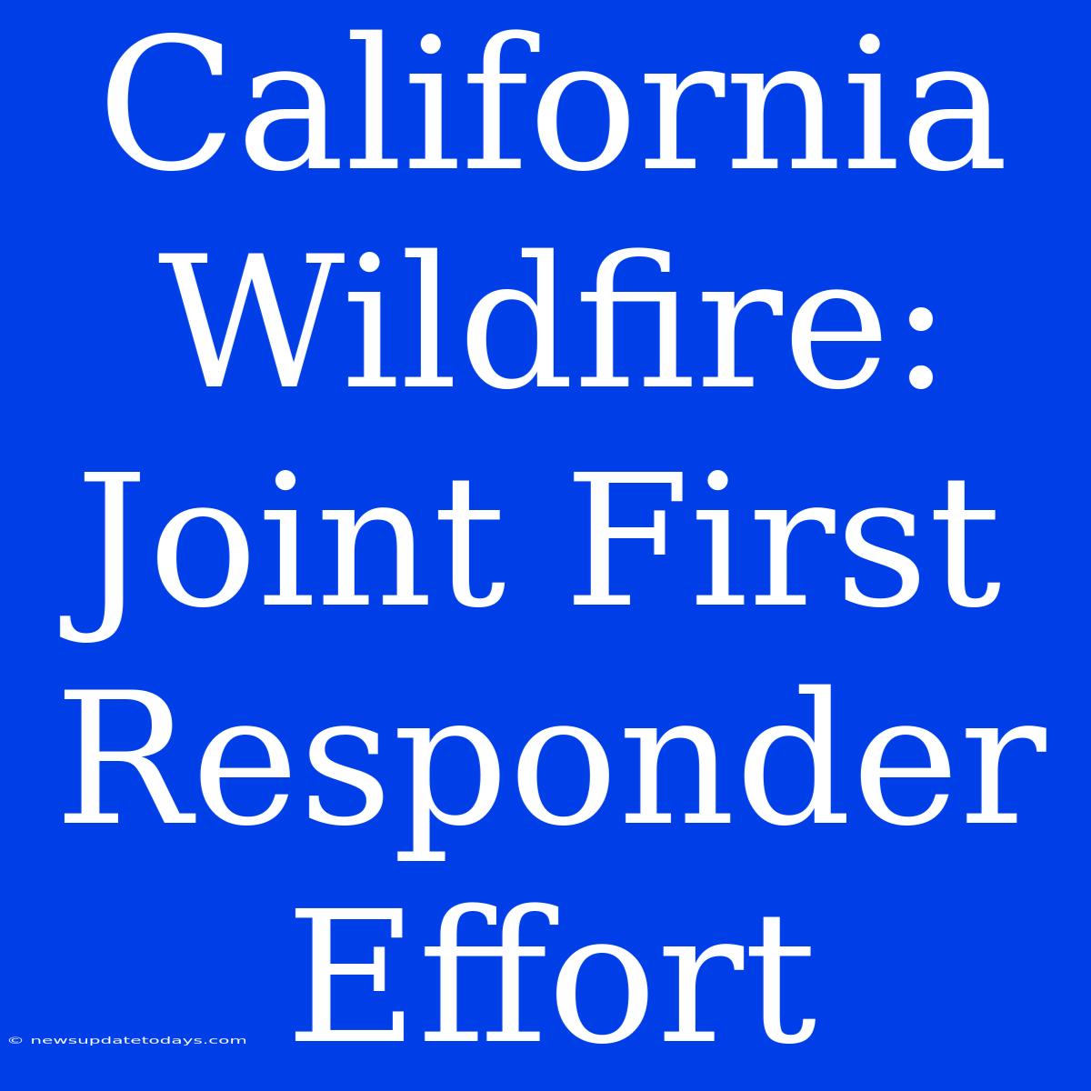 California Wildfire: Joint First Responder Effort