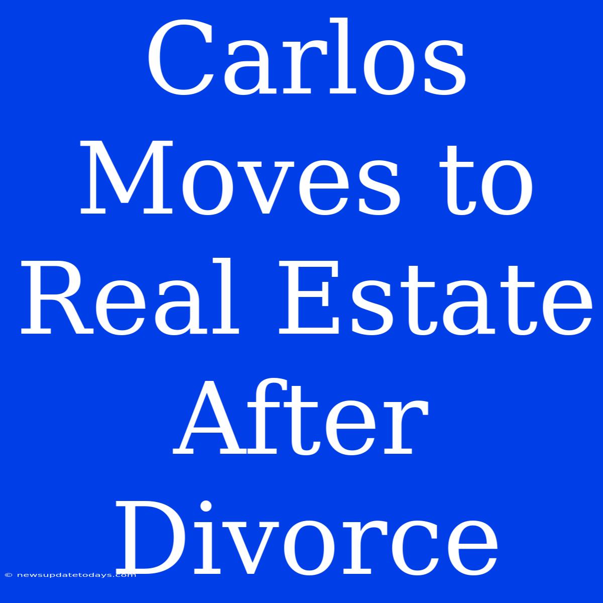 Carlos Moves To Real Estate After Divorce