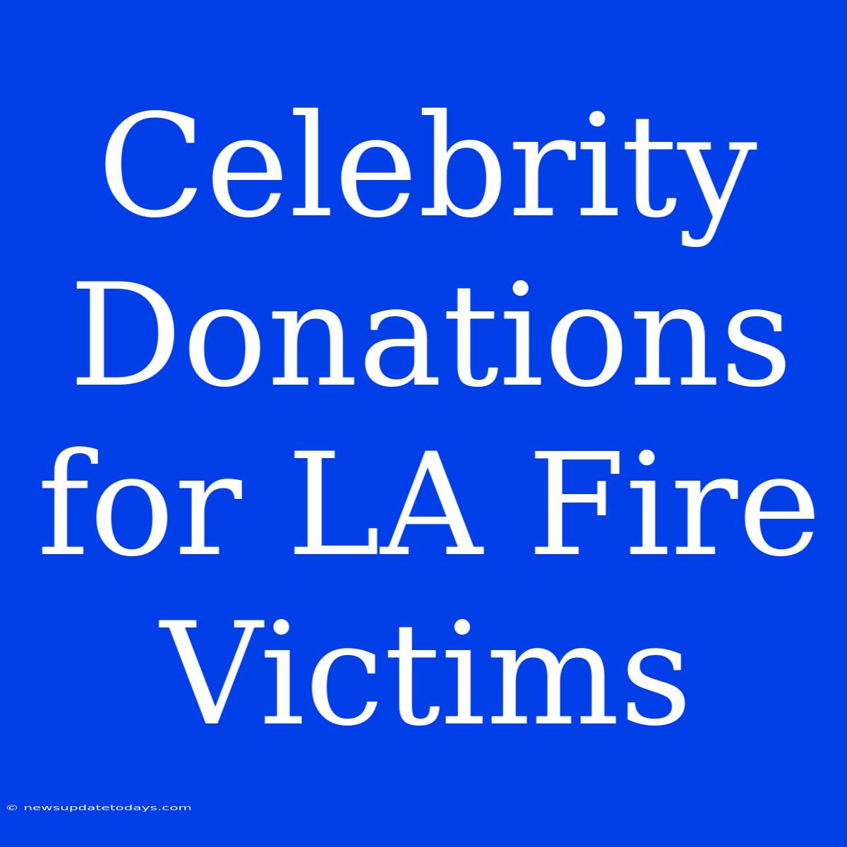 Celebrity Donations For LA Fire Victims