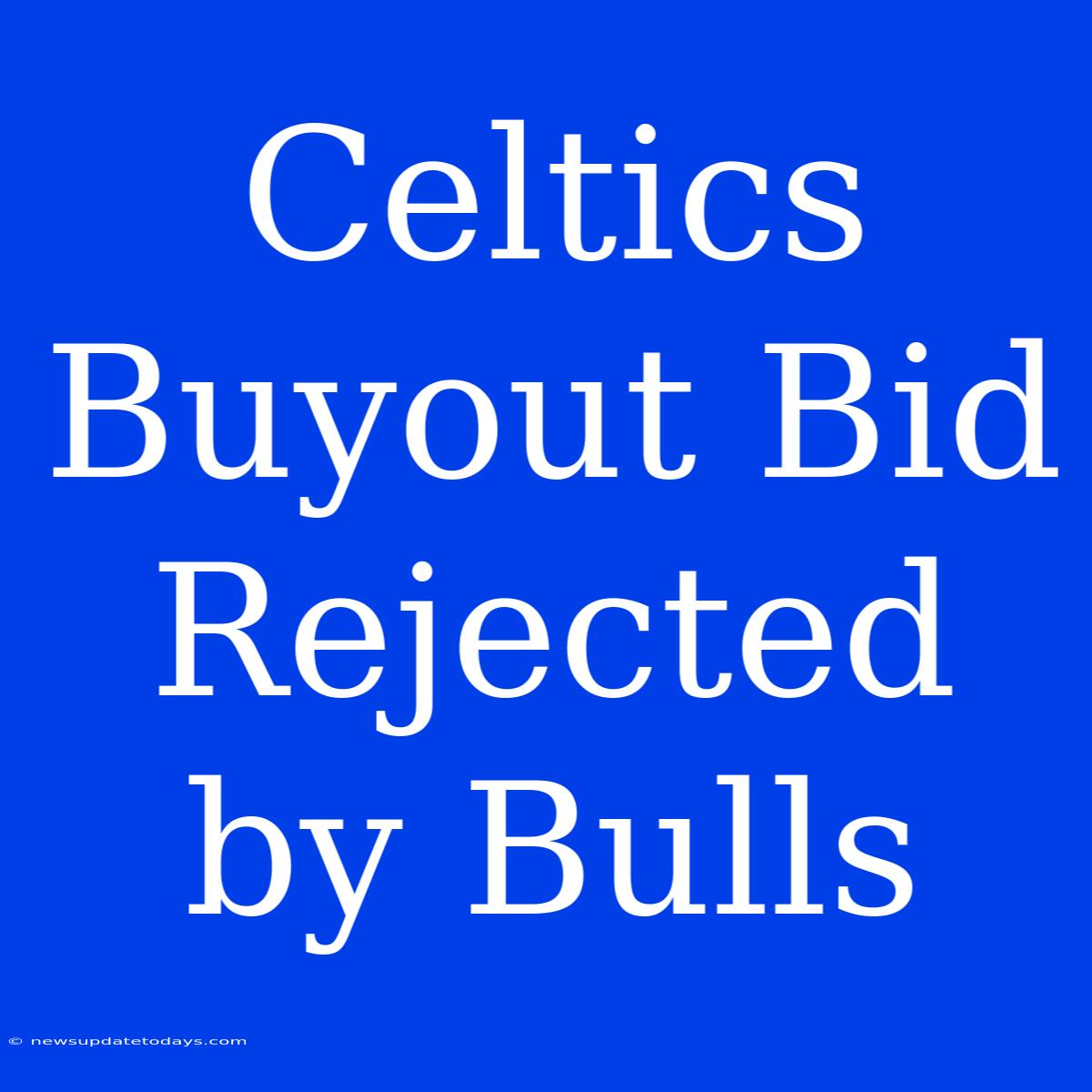 Celtics Buyout Bid Rejected By Bulls