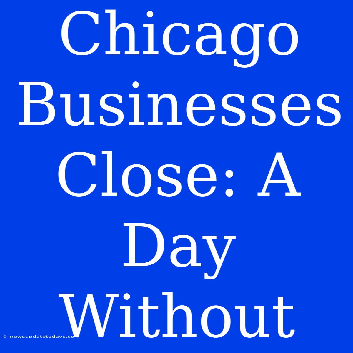 Chicago Businesses Close: A Day Without