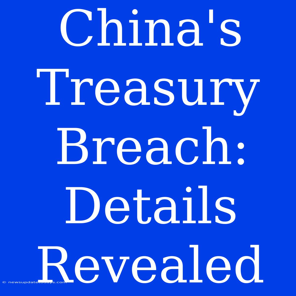 China's Treasury Breach: Details Revealed