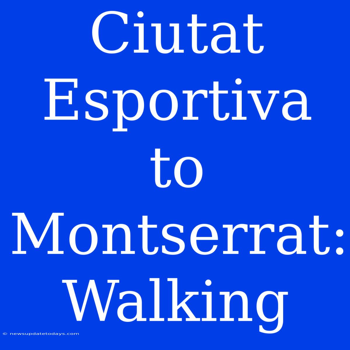 Ciutat Esportiva To Montserrat: Walking