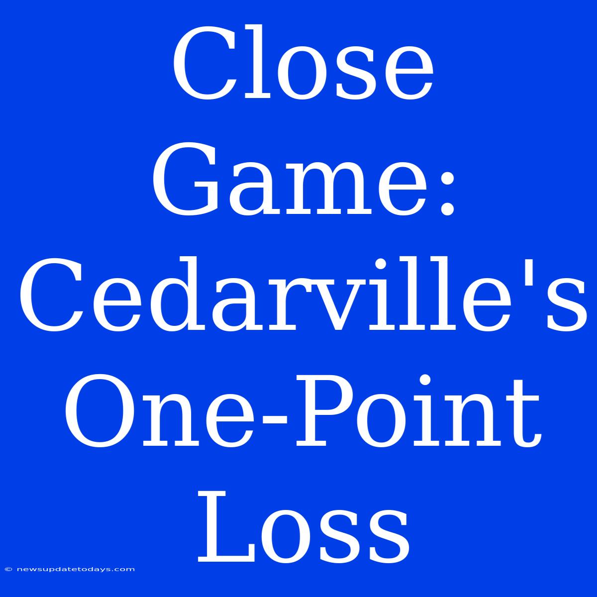 Close Game: Cedarville's One-Point Loss