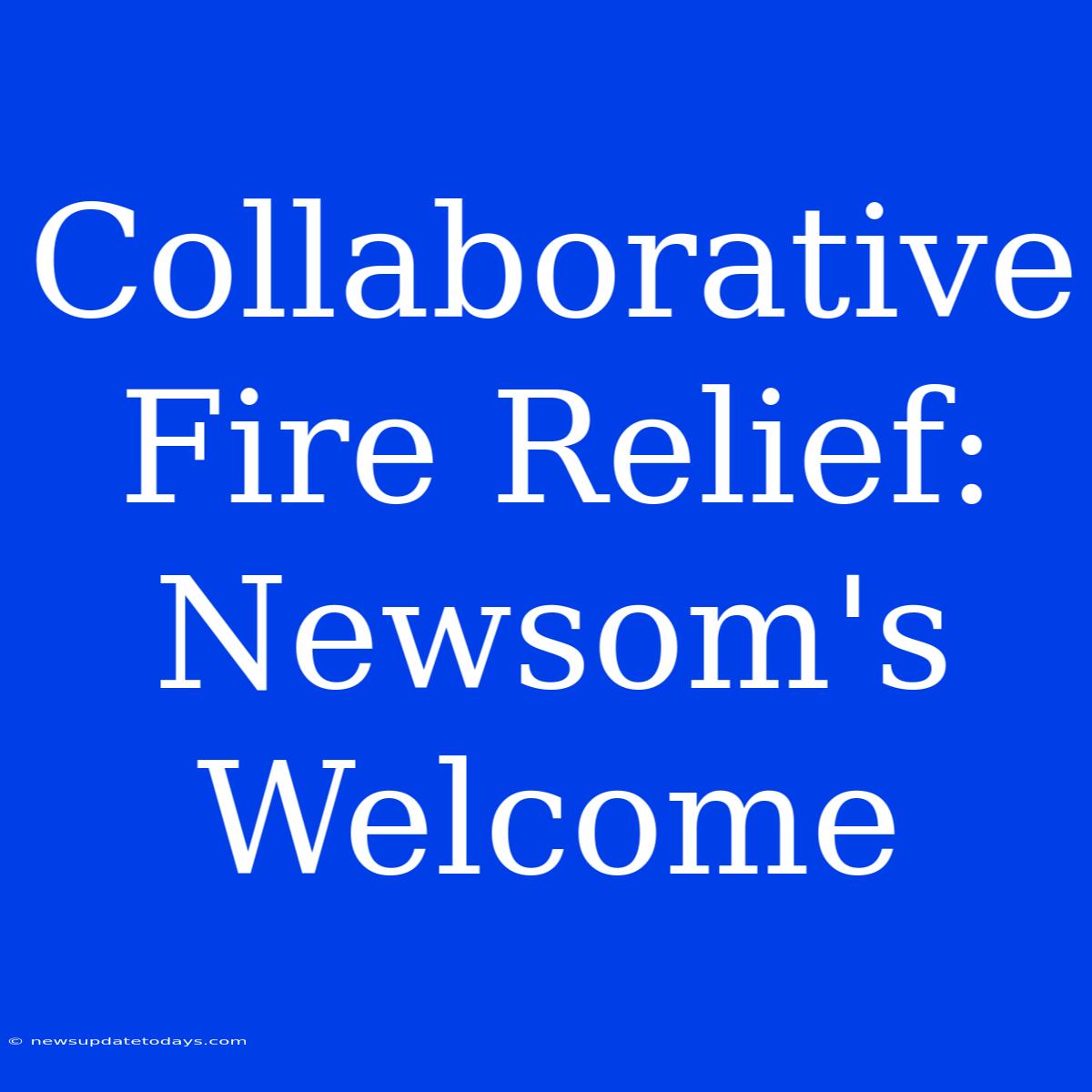 Collaborative Fire Relief: Newsom's Welcome