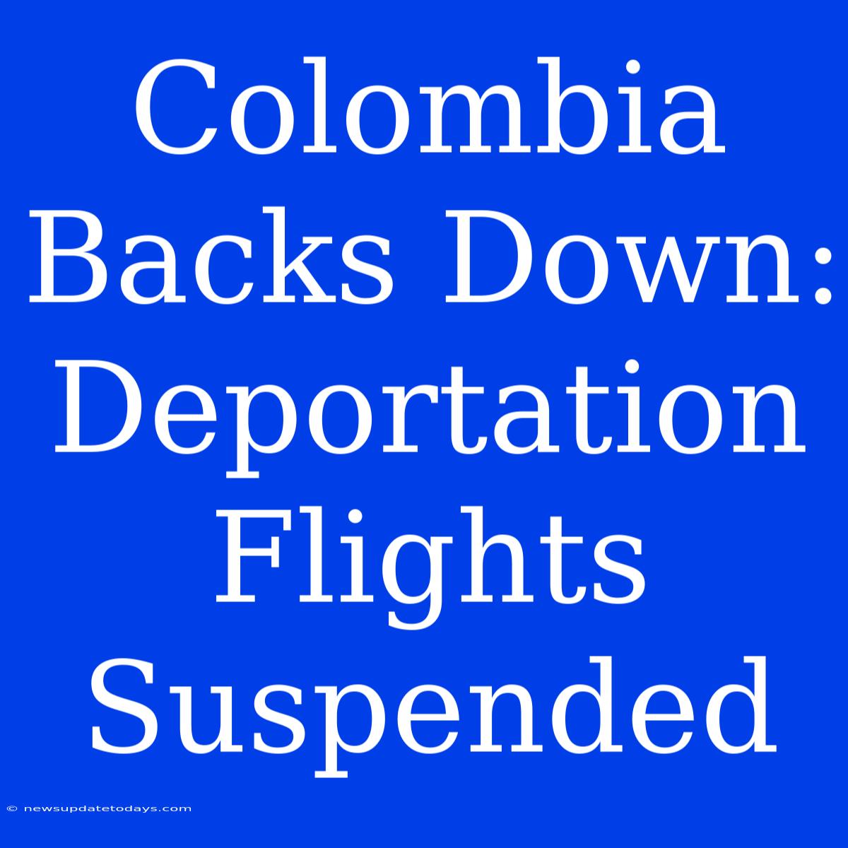 Colombia Backs Down: Deportation Flights Suspended