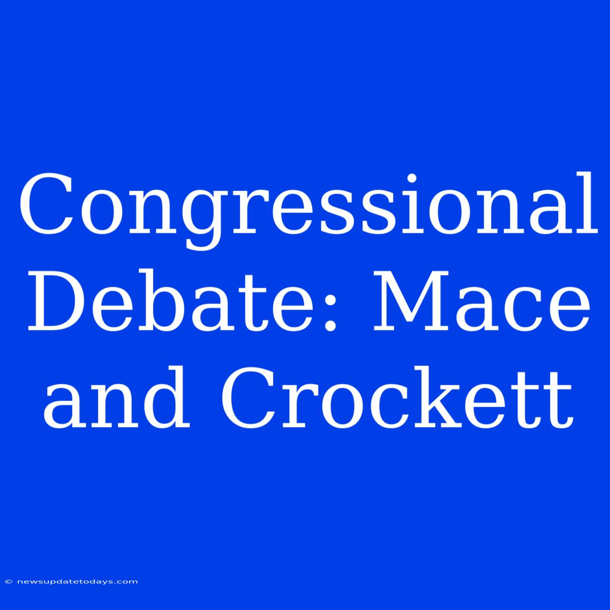 Congressional Debate: Mace And Crockett