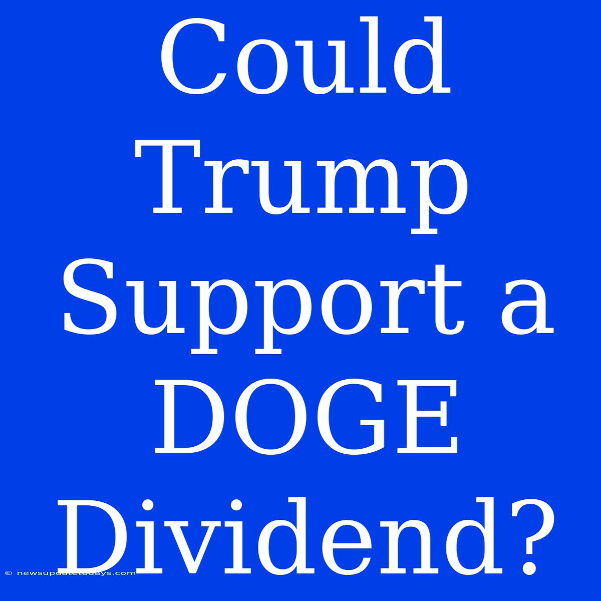 Could Trump Support A DOGE Dividend?