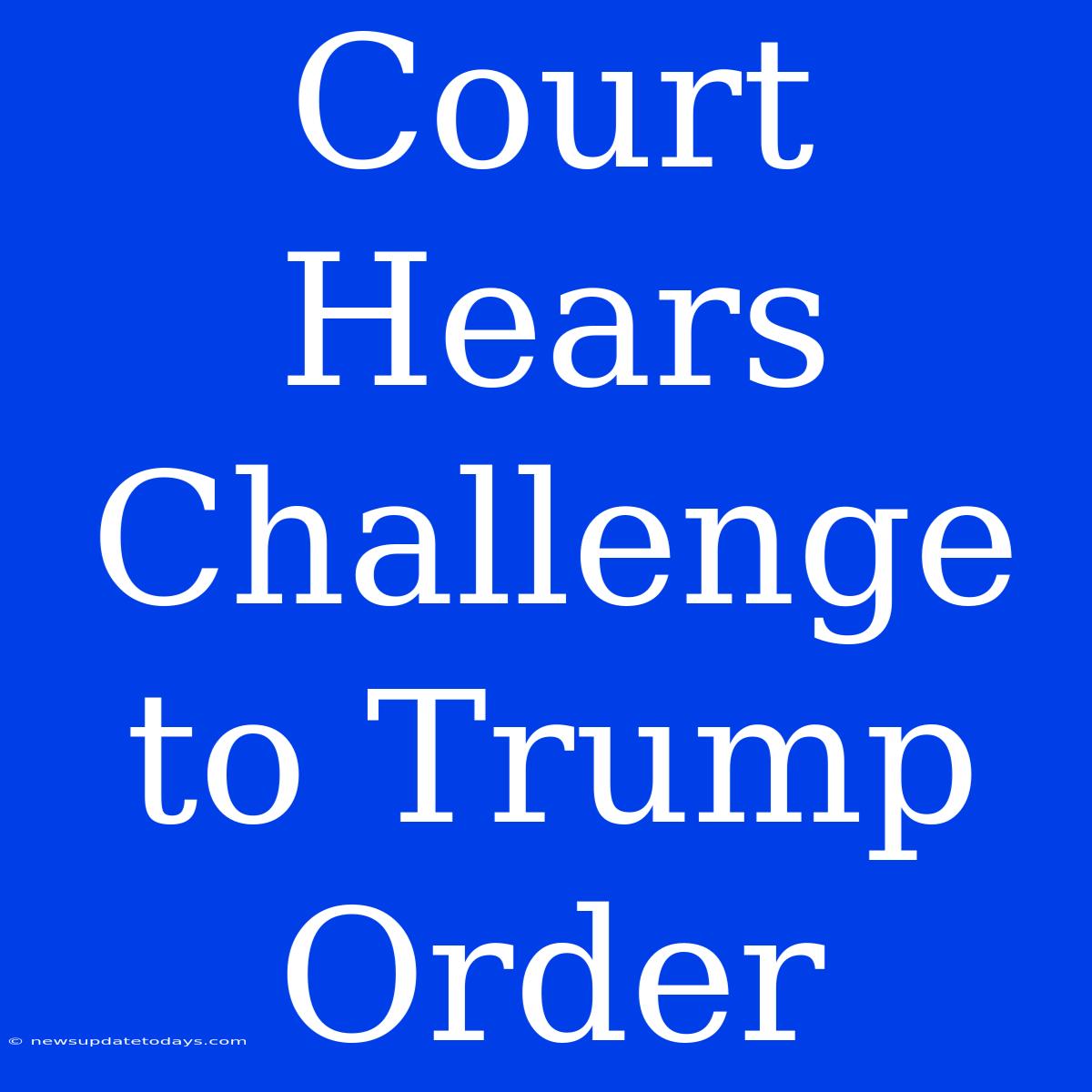 Court Hears Challenge To Trump Order