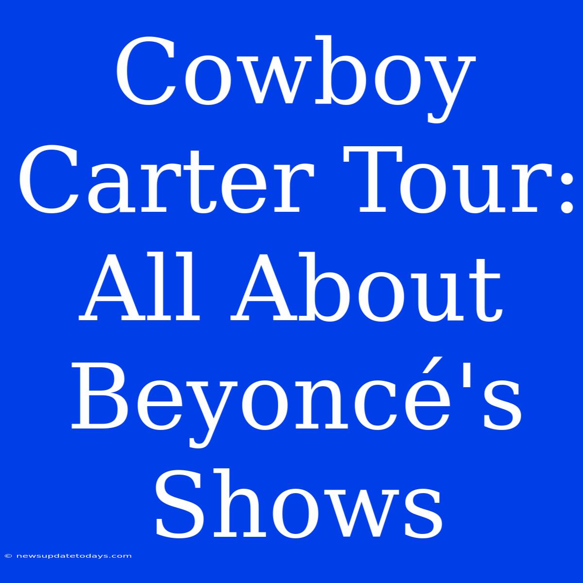 Cowboy Carter Tour: All About Beyoncé's Shows