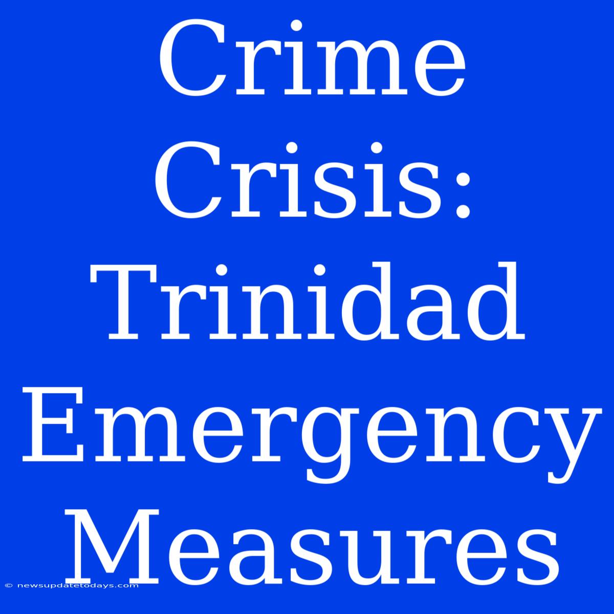 Crime Crisis: Trinidad Emergency Measures