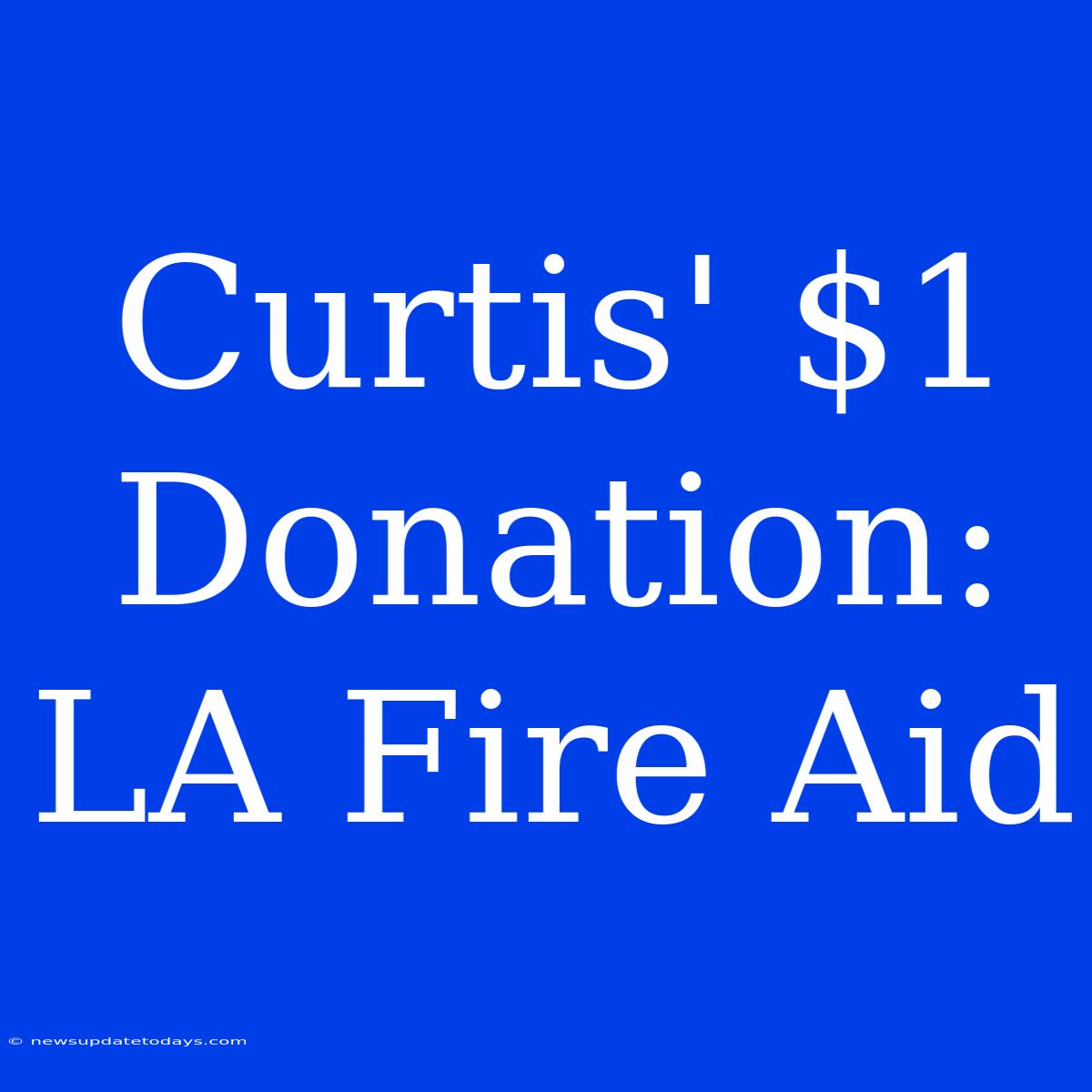 Curtis' $1 Donation: LA Fire Aid