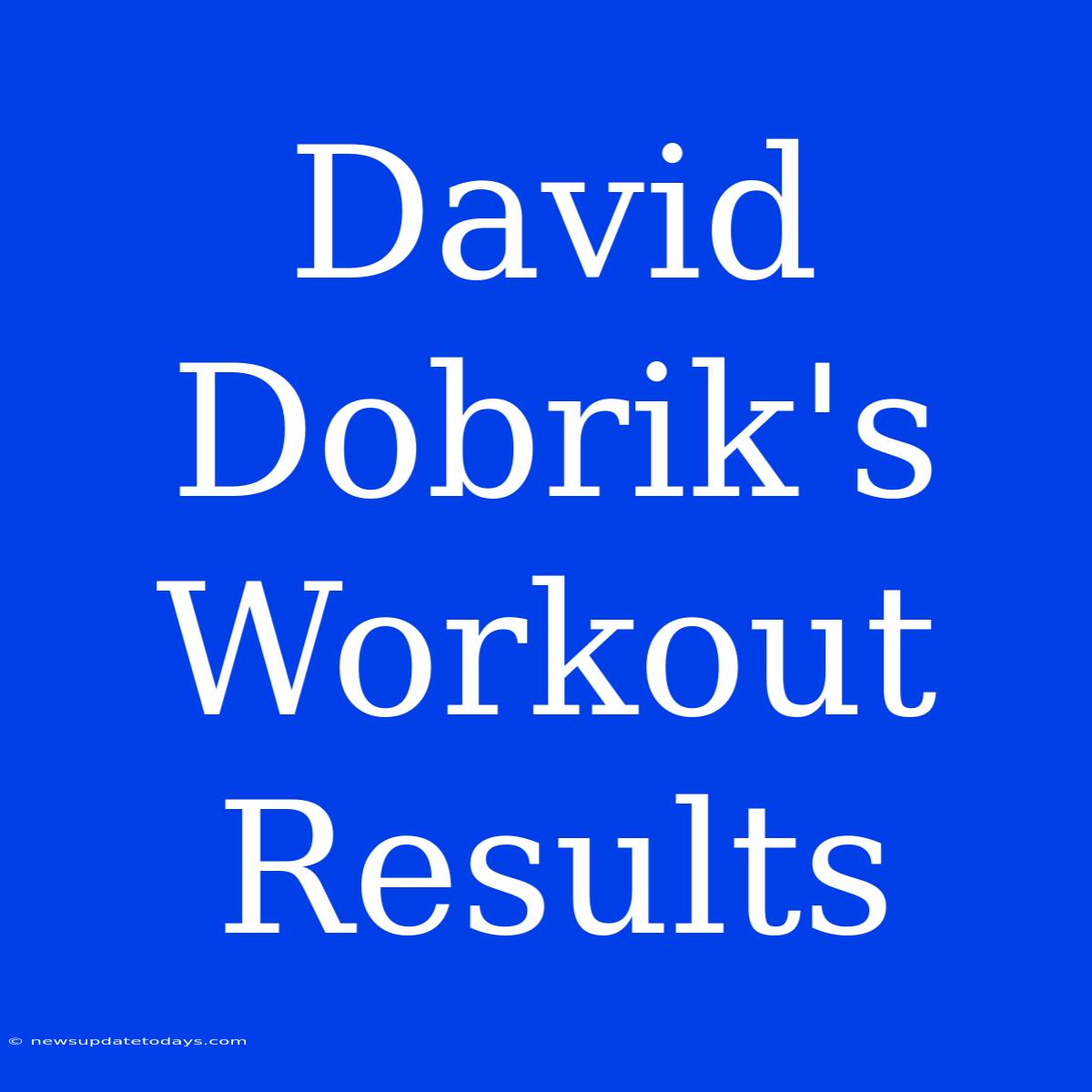 David Dobrik's Workout Results