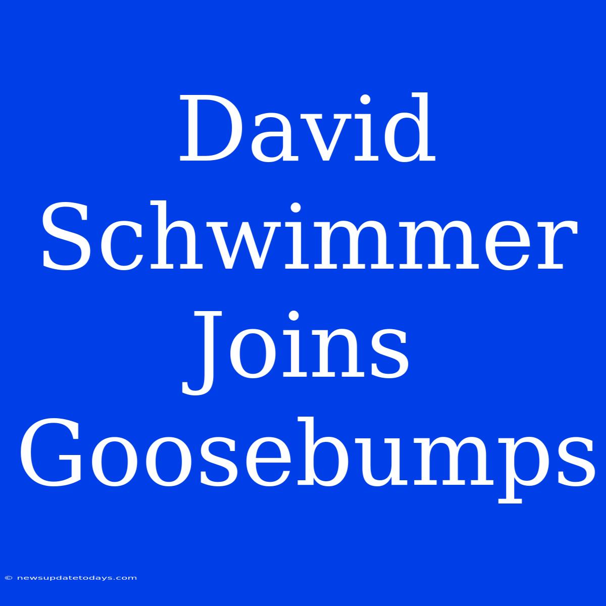 David Schwimmer Joins Goosebumps