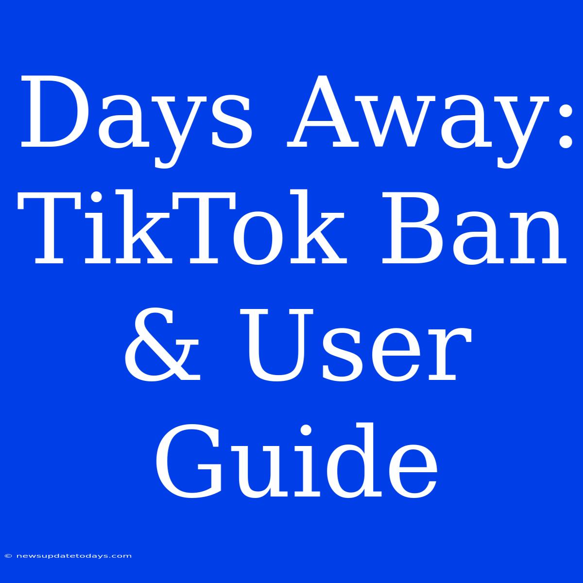 Days Away: TikTok Ban & User Guide