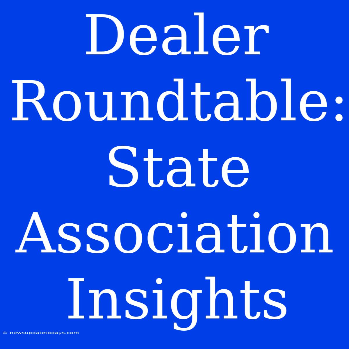 Dealer Roundtable: State Association Insights