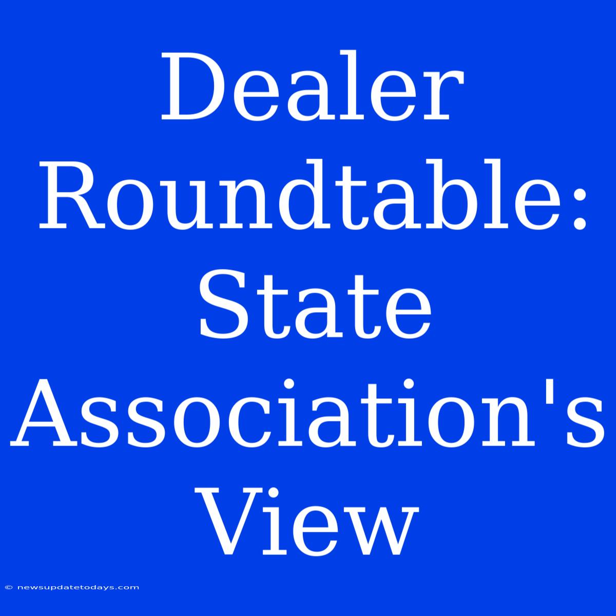 Dealer Roundtable: State Association's View