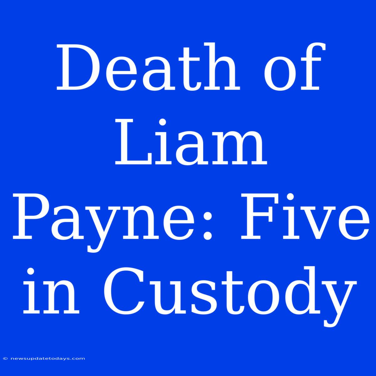 Death Of Liam Payne: Five In Custody