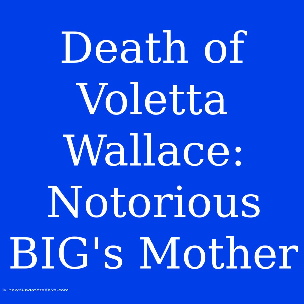 Death Of Voletta Wallace: Notorious BIG's Mother