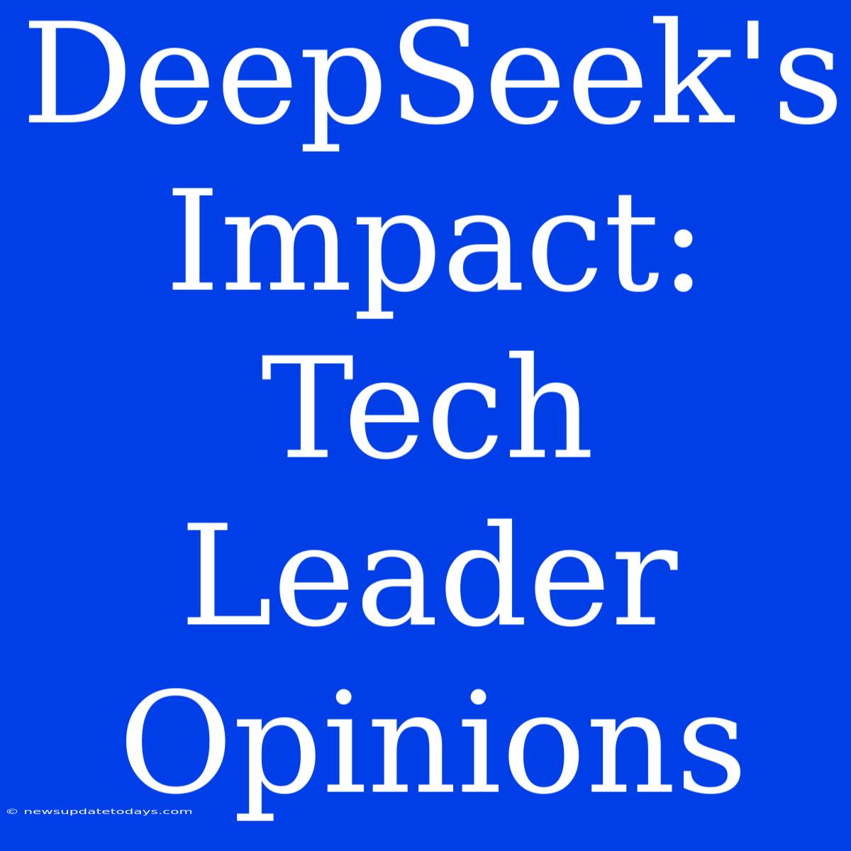 DeepSeek's Impact: Tech Leader Opinions