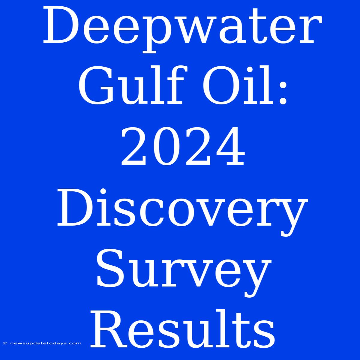 Deepwater Gulf Oil: 2024 Discovery Survey Results