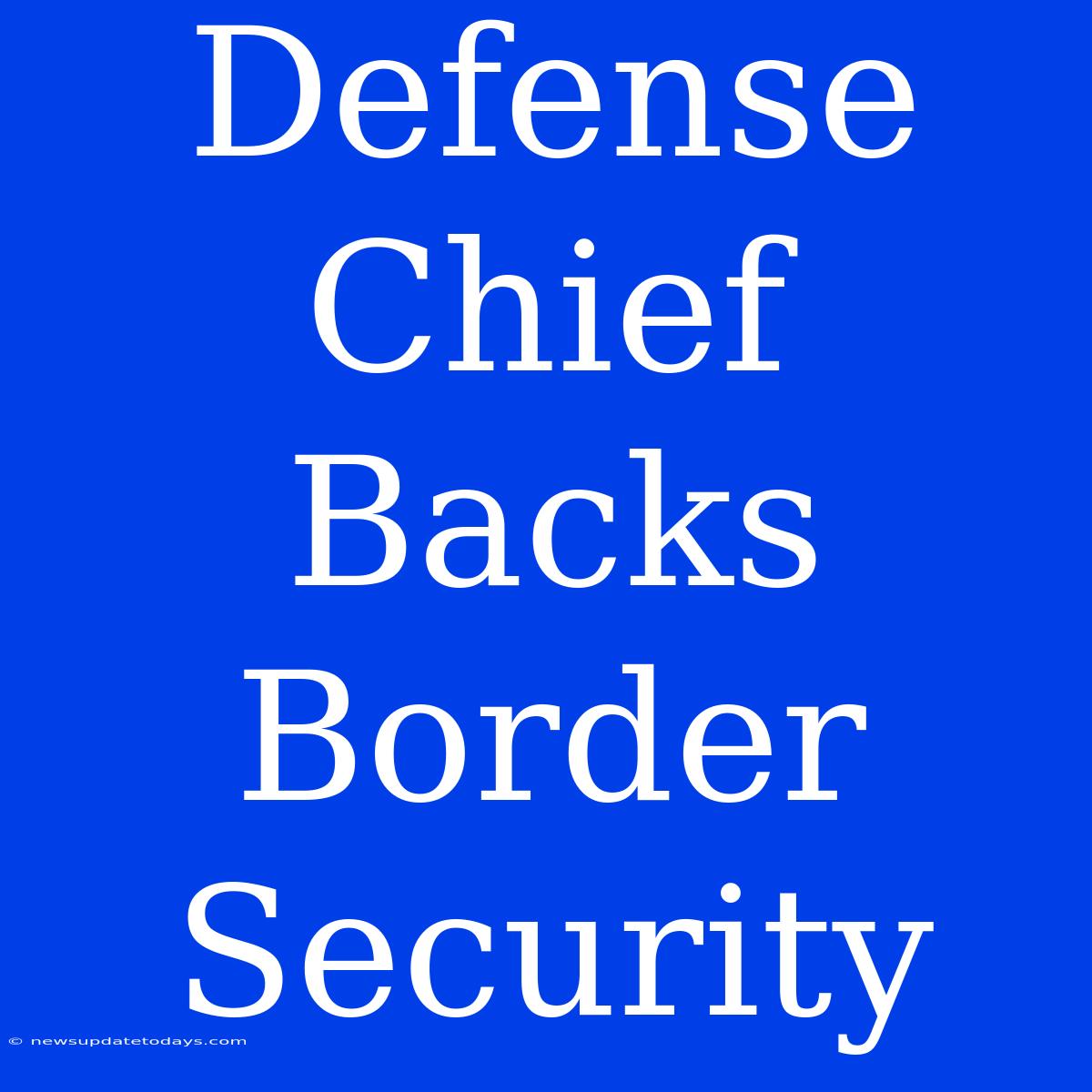 Defense Chief Backs Border Security