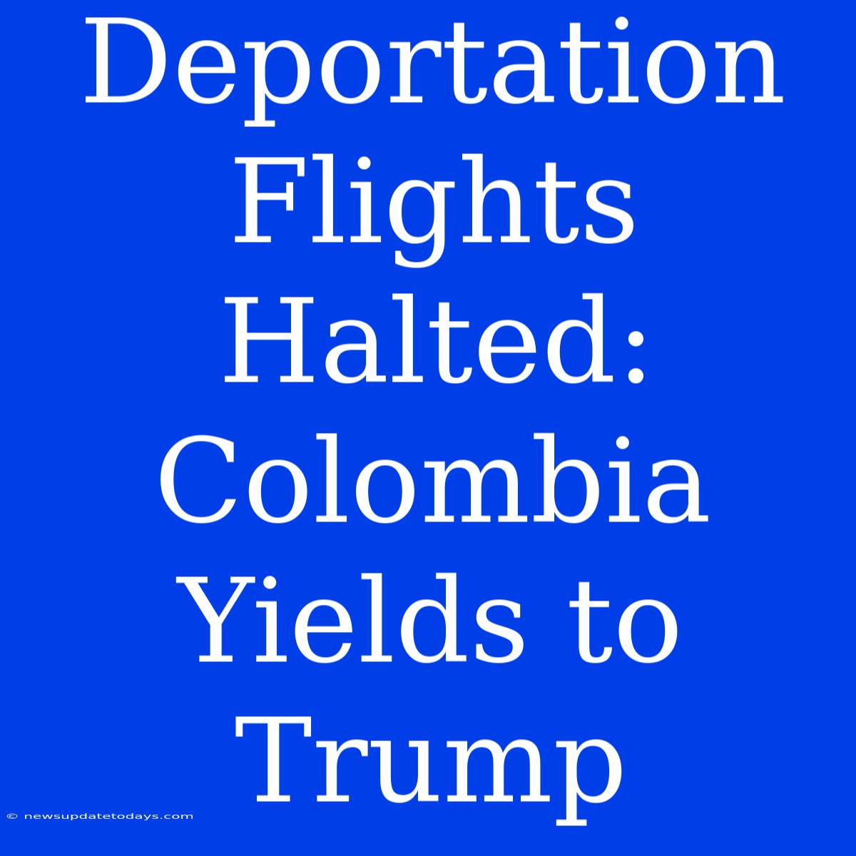 Deportation Flights Halted: Colombia Yields To Trump