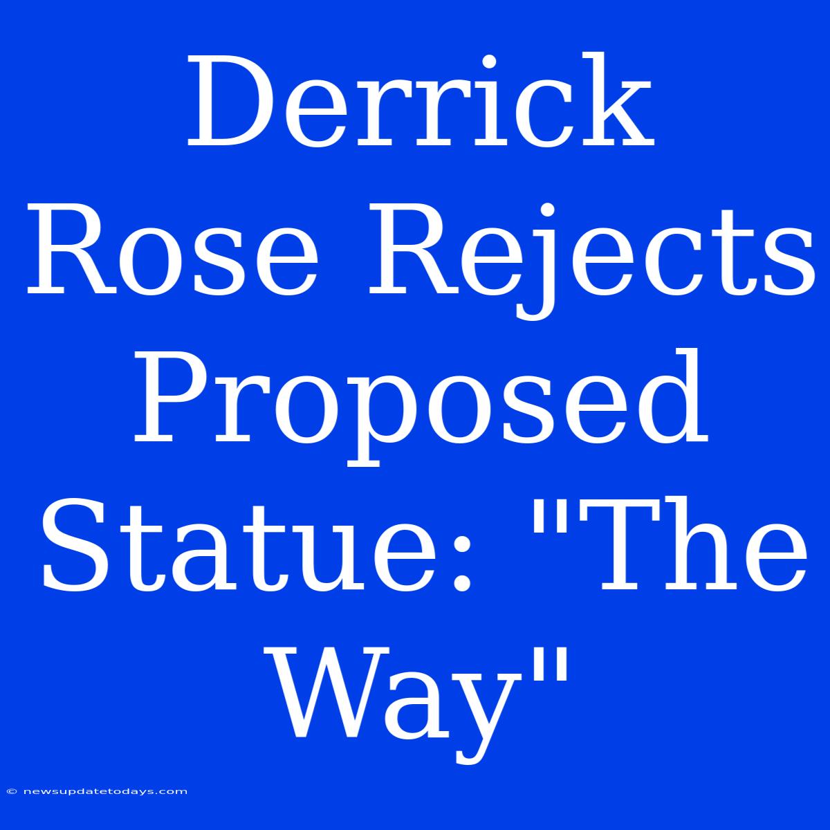 Derrick Rose Rejects Proposed Statue: 