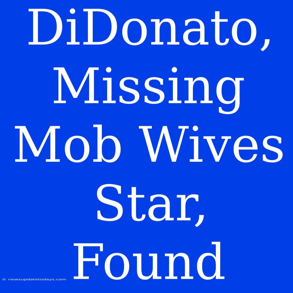 DiDonato, Missing Mob Wives Star, Found