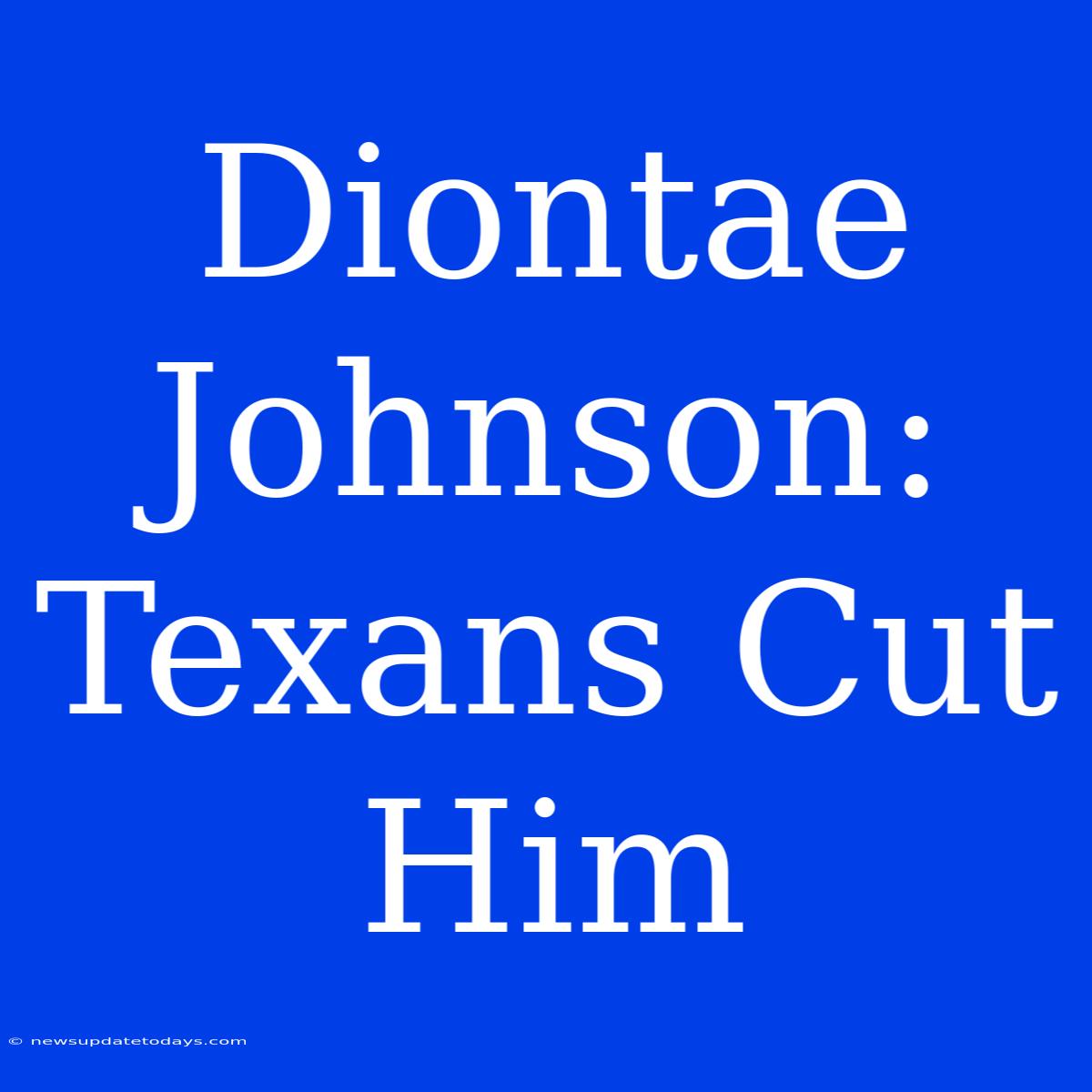 Diontae Johnson: Texans Cut Him