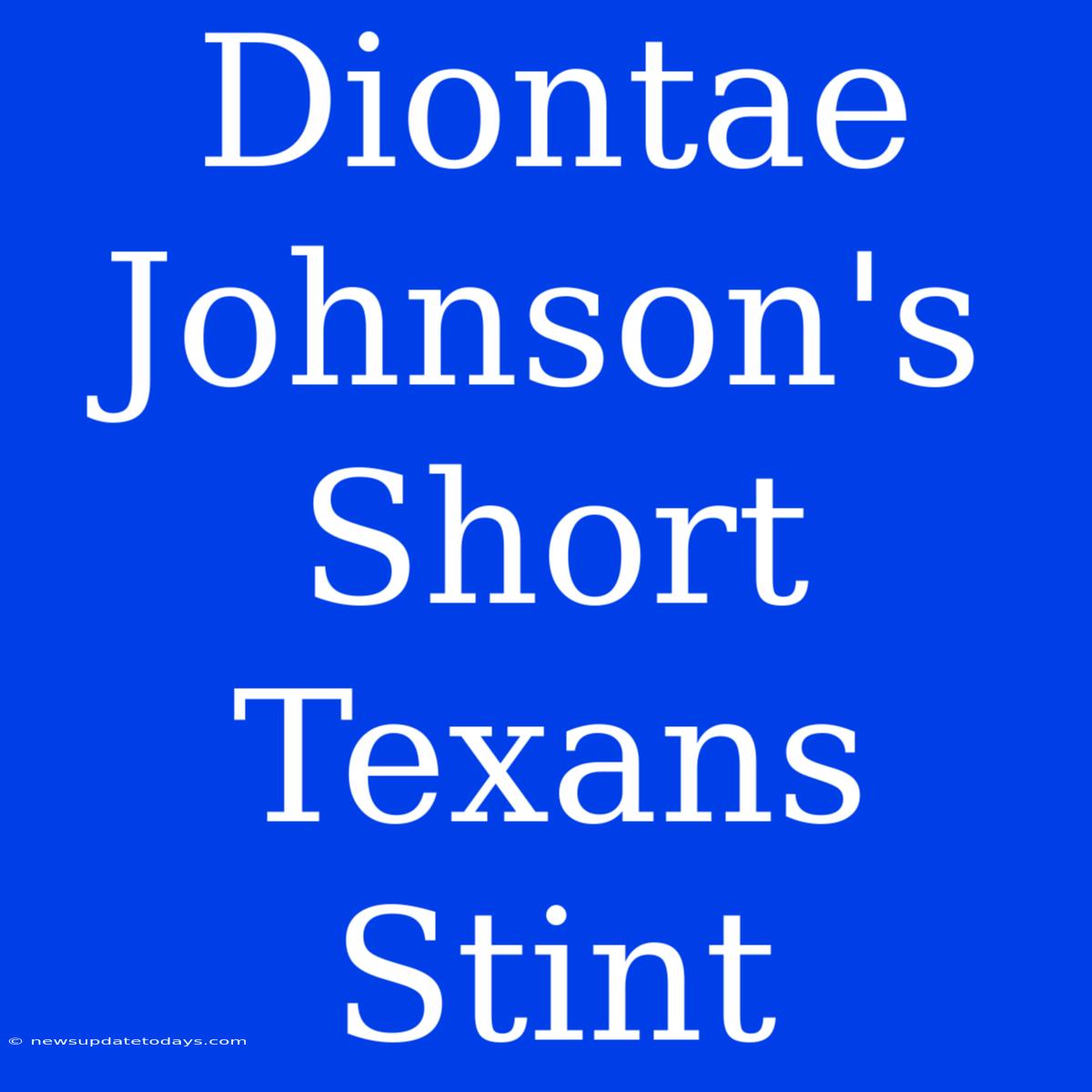 Diontae Johnson's Short Texans Stint