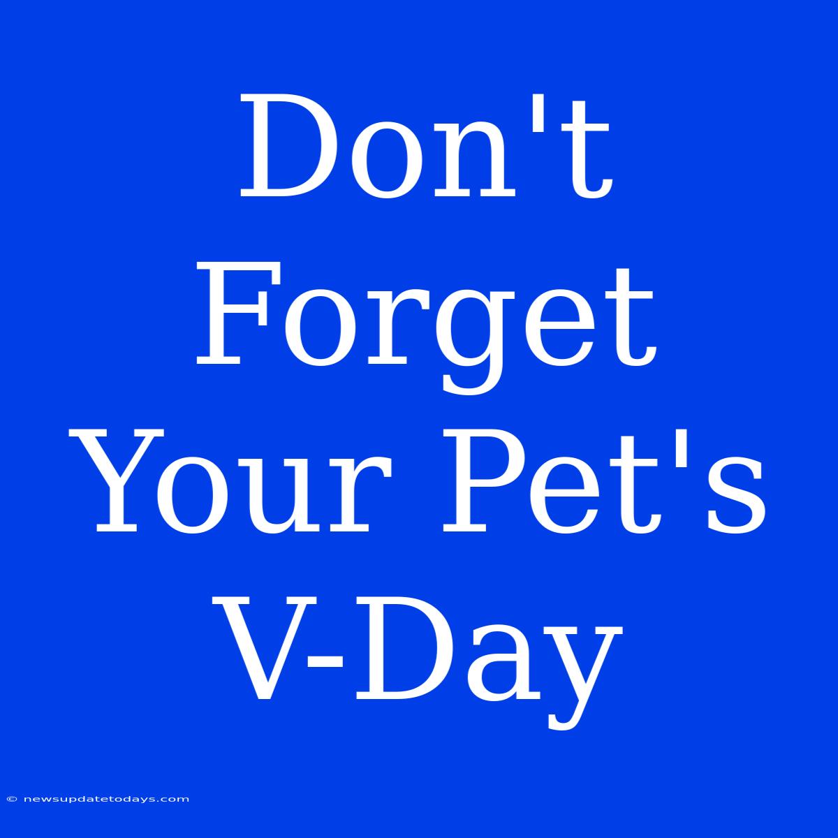 Don't Forget Your Pet's V-Day