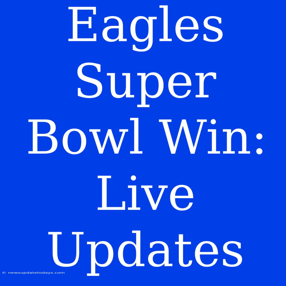 Eagles Super Bowl Win: Live Updates