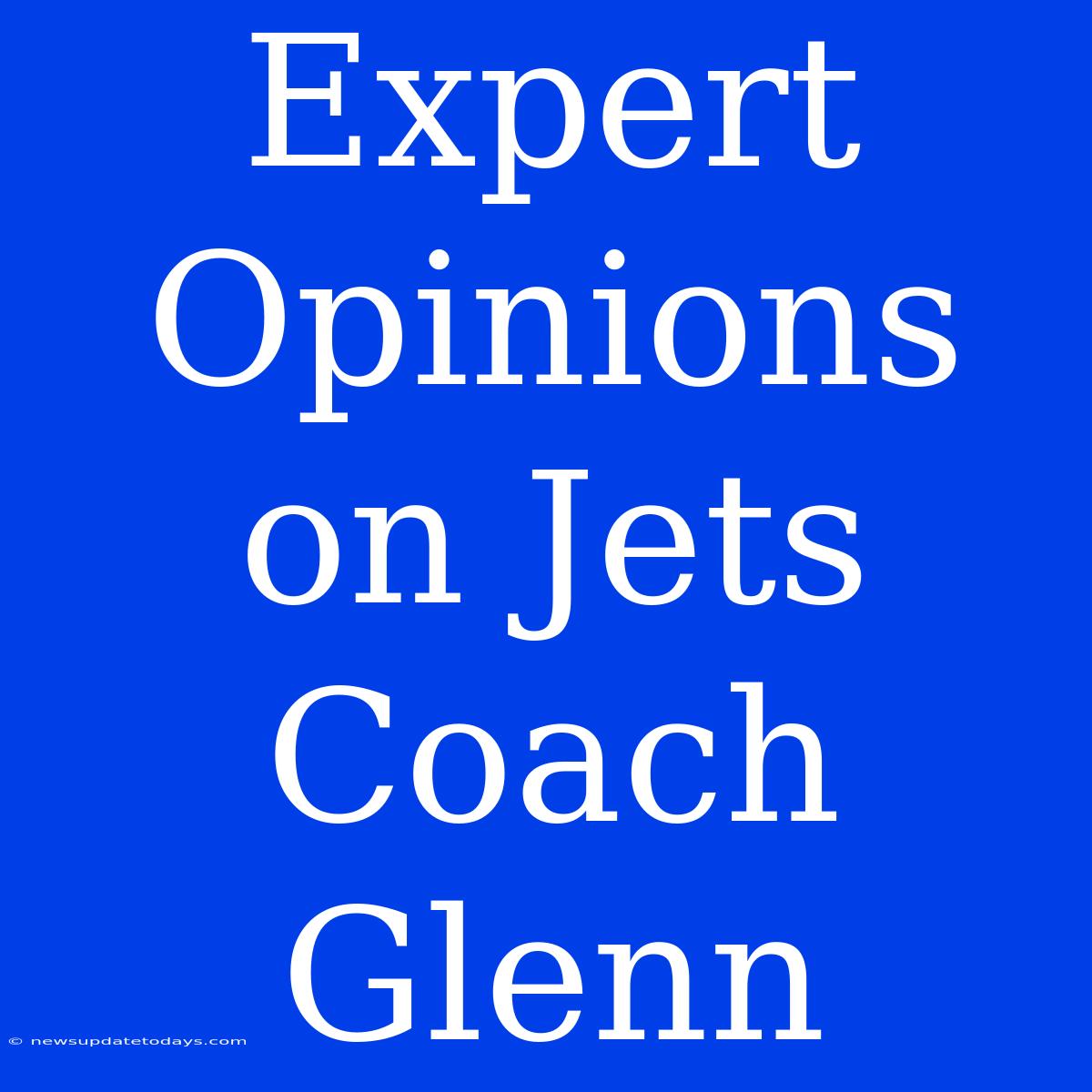 Expert Opinions On Jets Coach Glenn