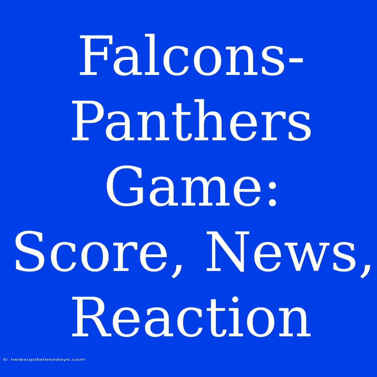 Falcons-Panthers Game: Score, News, Reaction