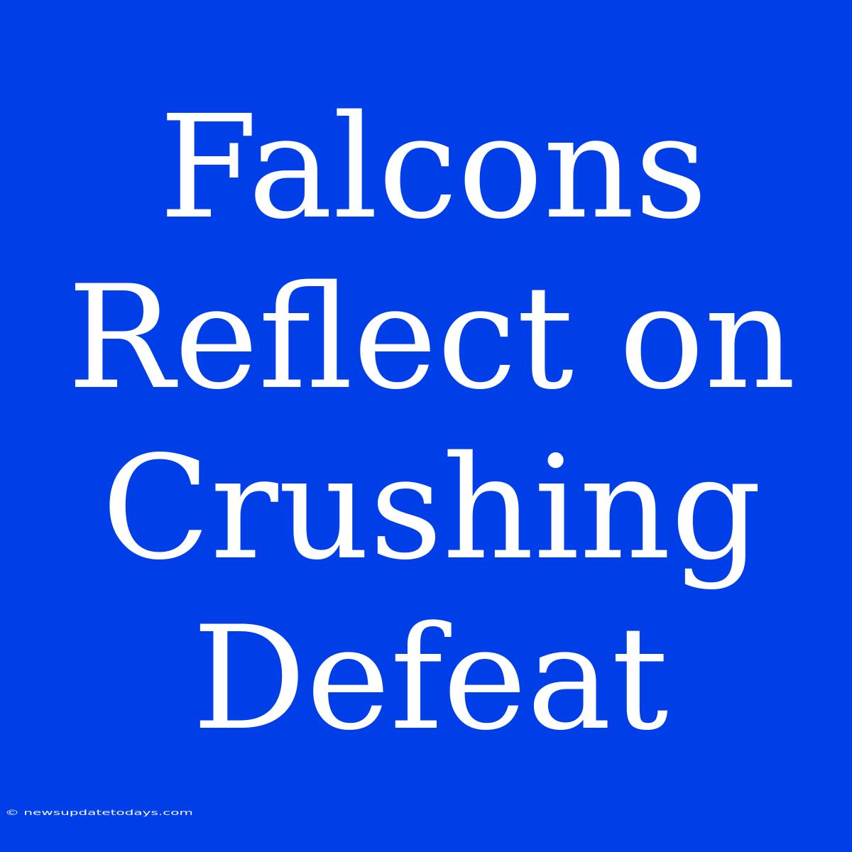 Falcons Reflect On Crushing Defeat