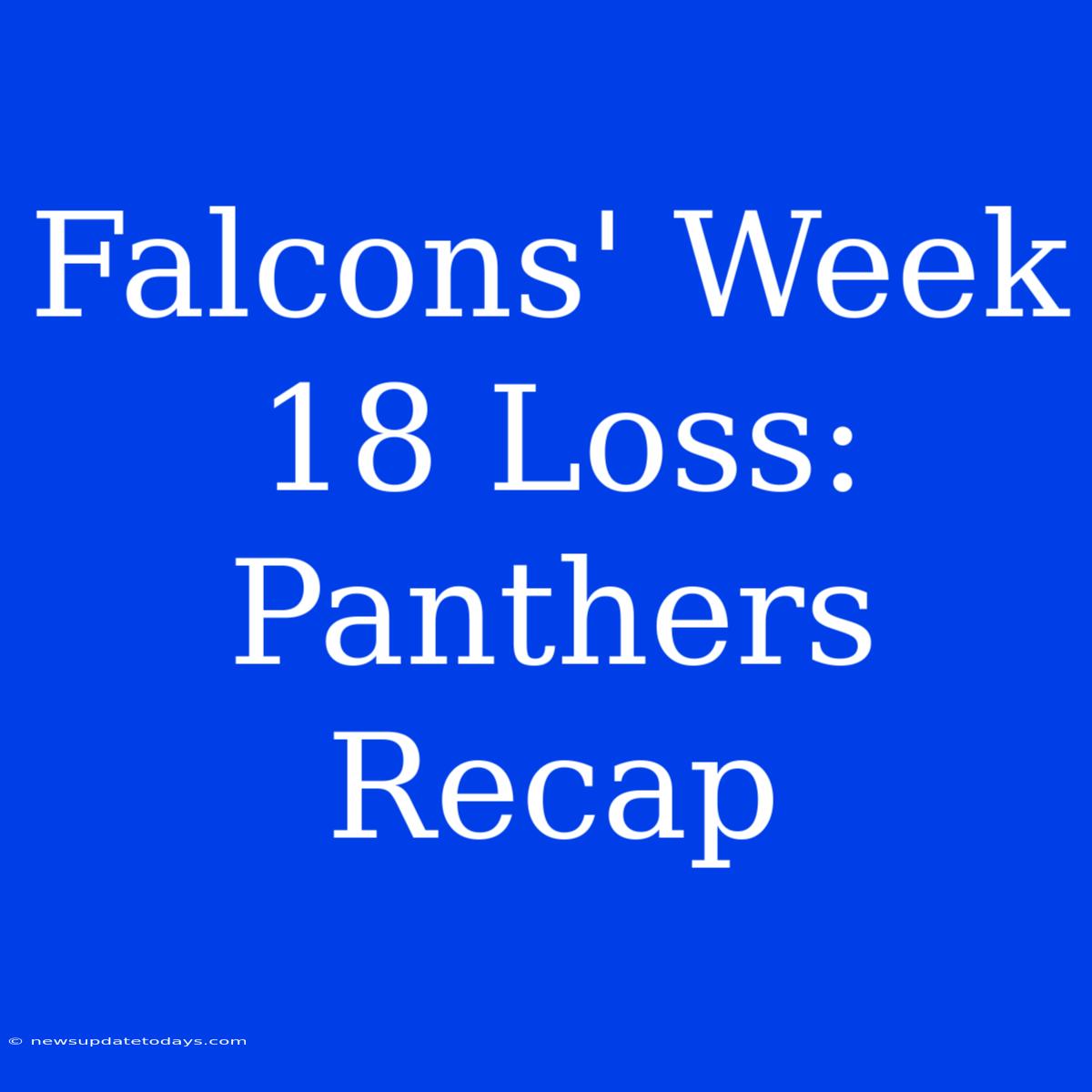 Falcons' Week 18 Loss: Panthers Recap