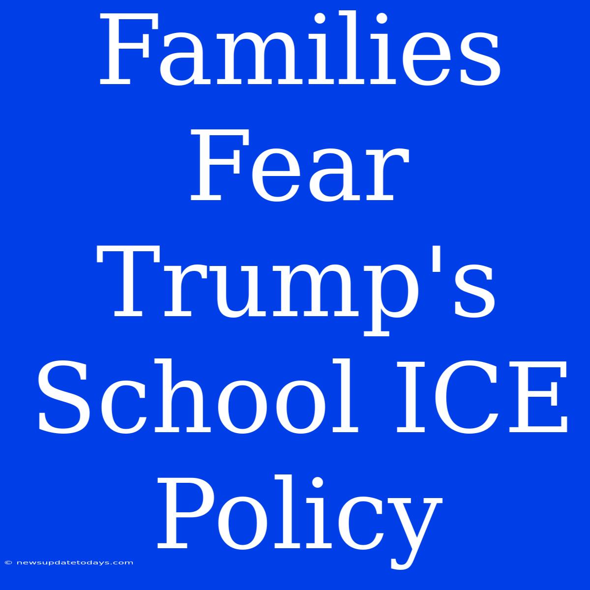 Families Fear Trump's School ICE Policy