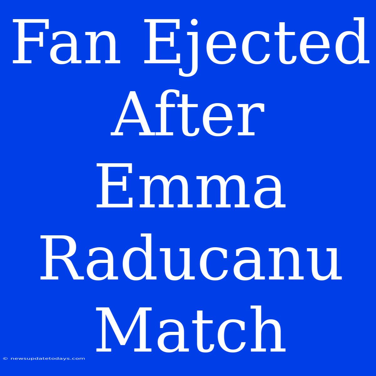 Fan Ejected After Emma Raducanu Match