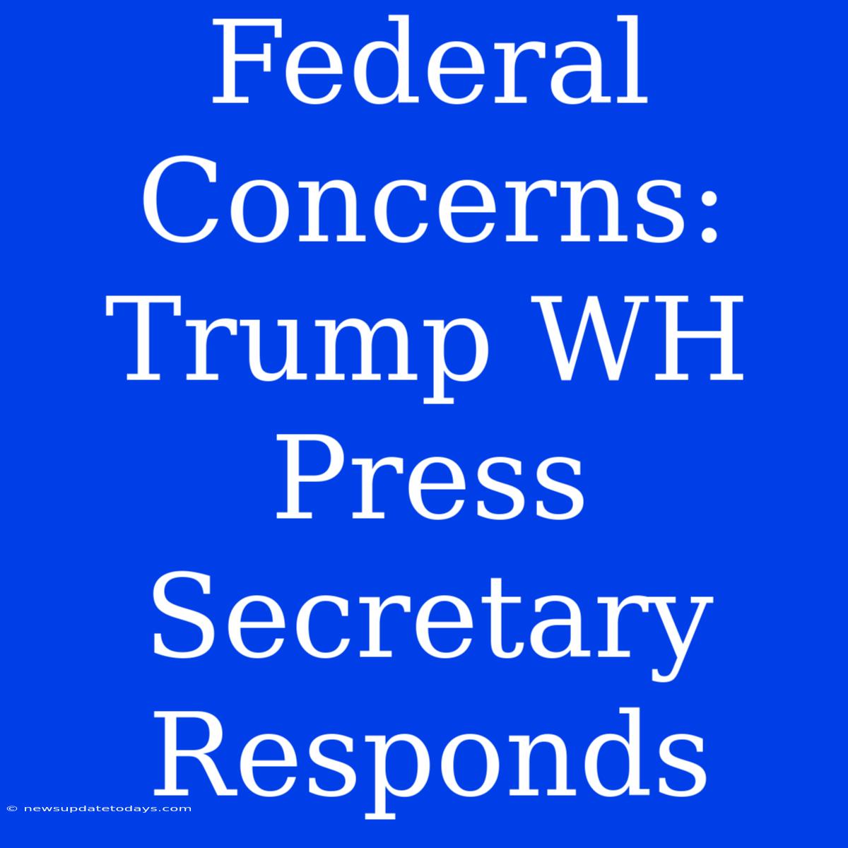 Federal Concerns: Trump WH Press Secretary Responds