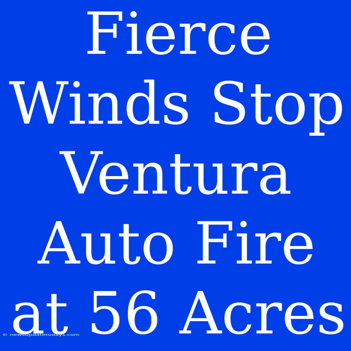 Fierce Winds Stop Ventura Auto Fire At 56 Acres