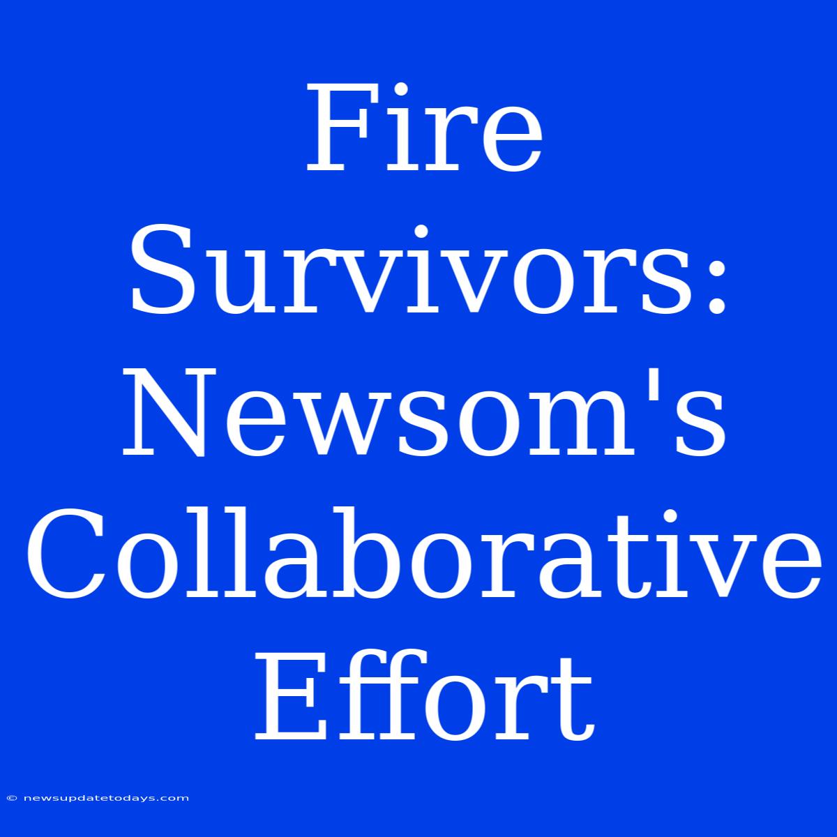 Fire Survivors: Newsom's Collaborative Effort