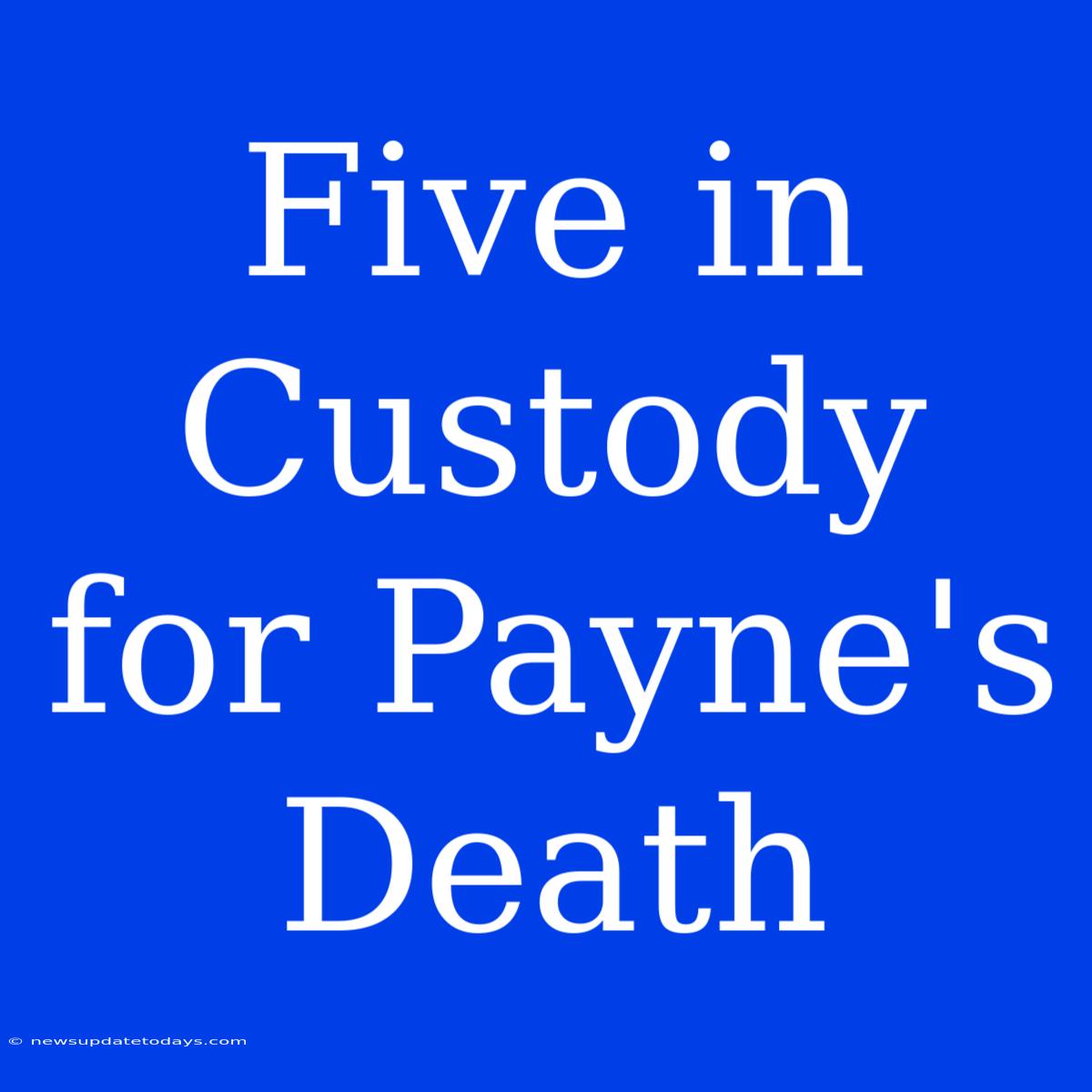 Five In Custody For Payne's Death