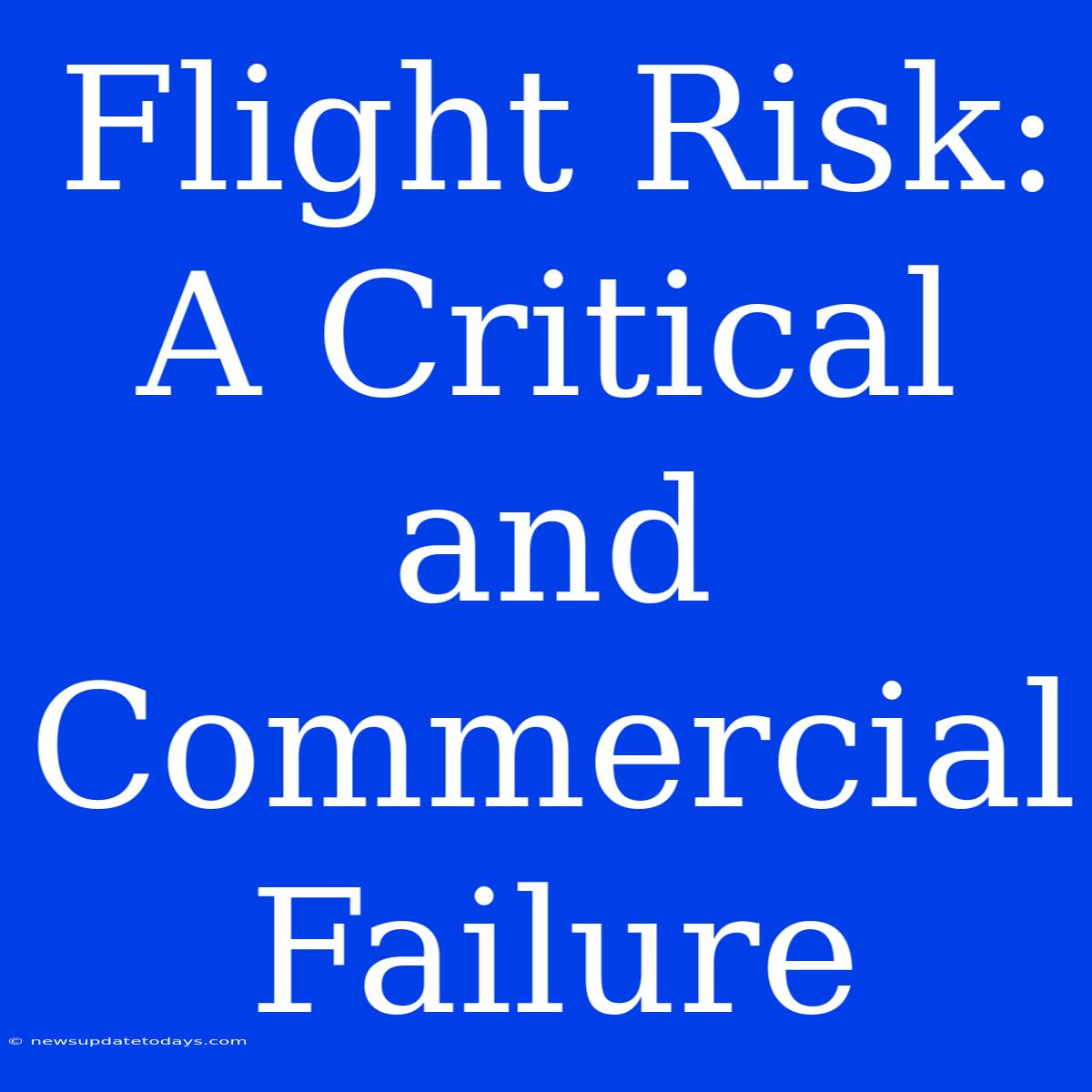 Flight Risk: A Critical And Commercial Failure