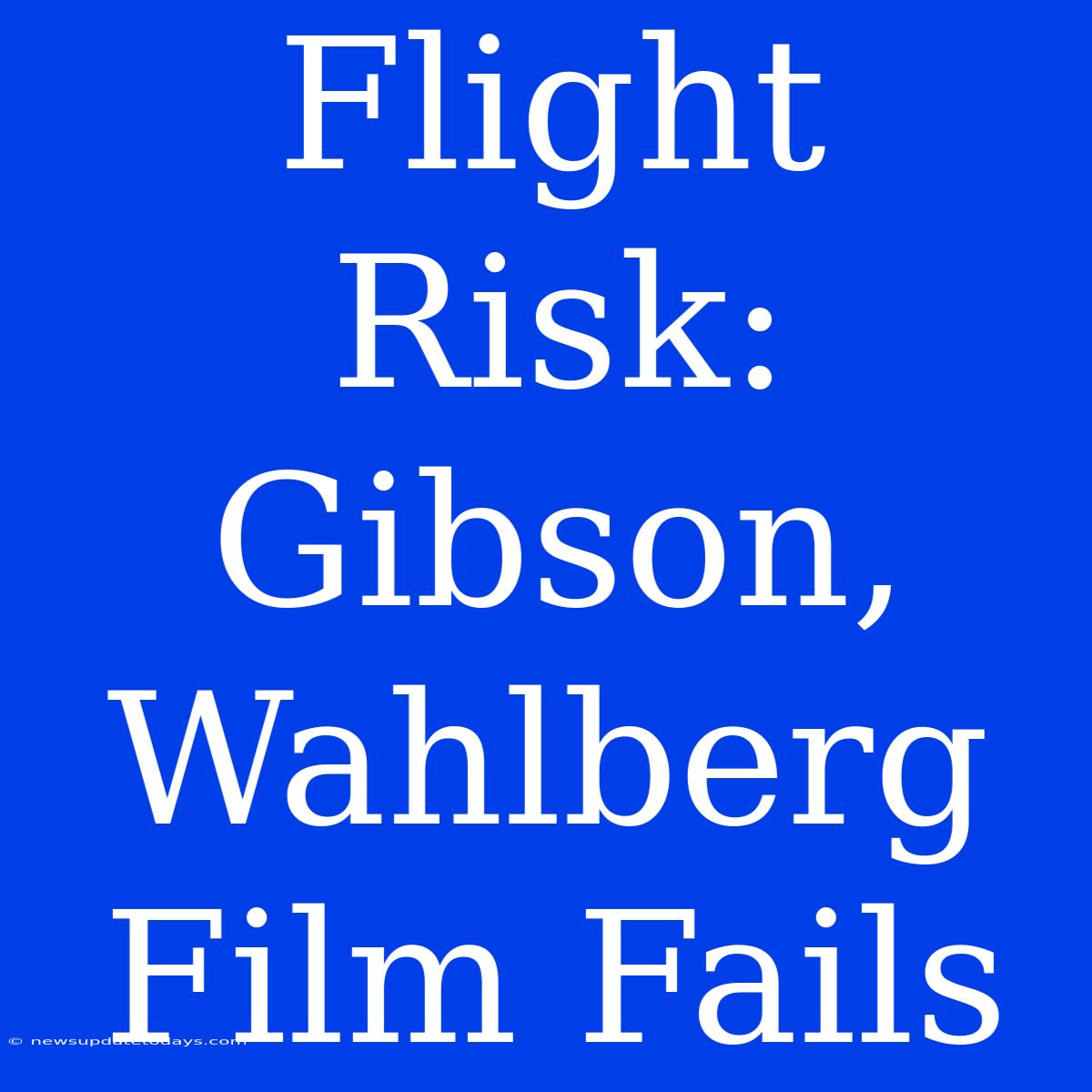 Flight Risk: Gibson, Wahlberg Film Fails