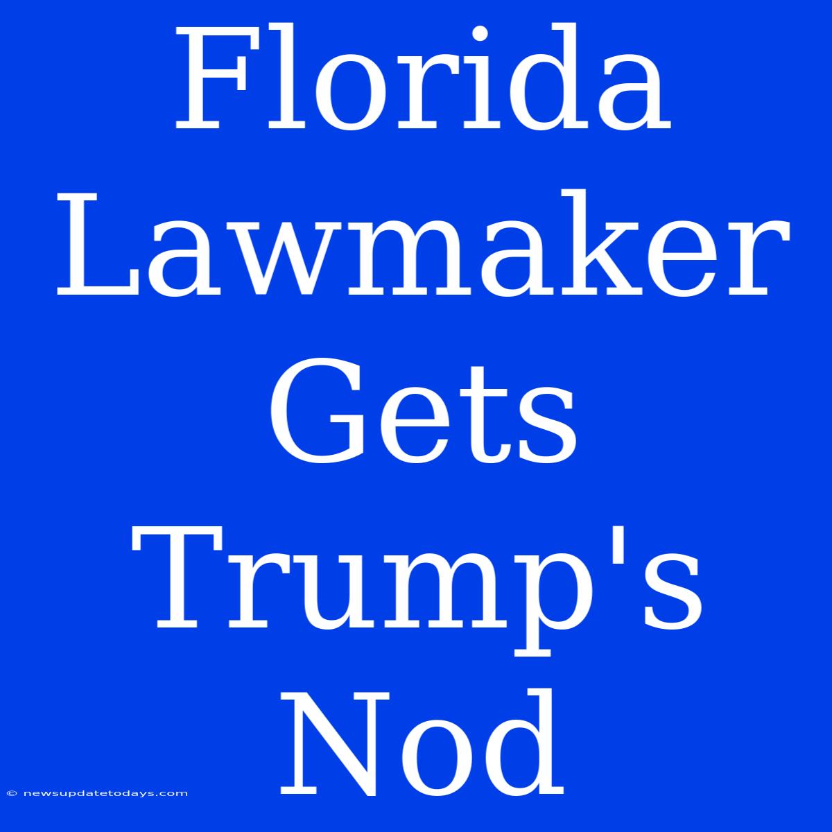 Florida Lawmaker Gets Trump's Nod