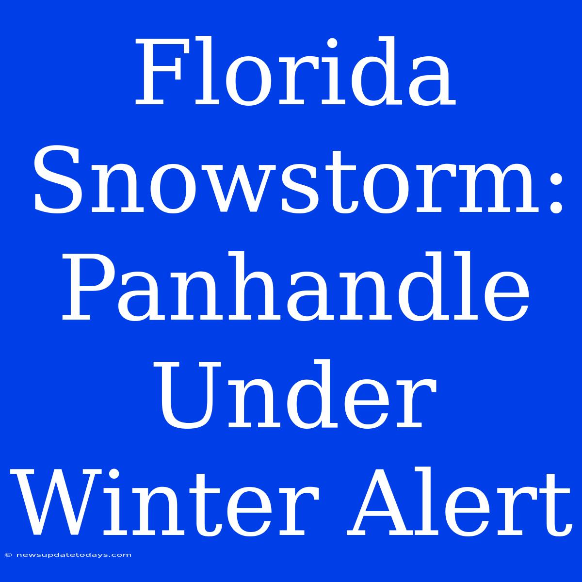 Florida Snowstorm: Panhandle Under Winter Alert