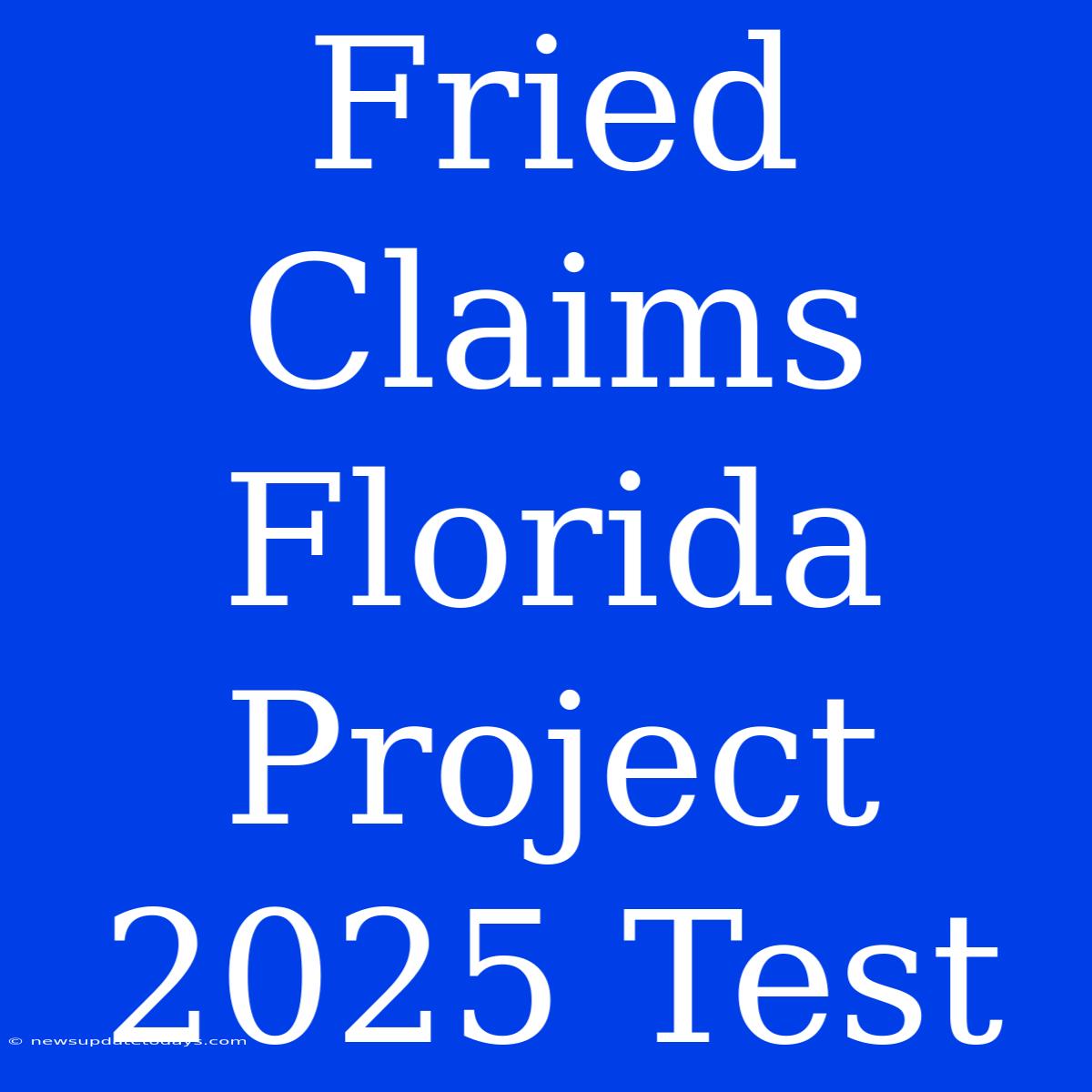 Fried Claims Florida Project 2025 Test